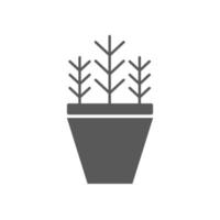 Vektor-Symbol einer Pflanze in einem Topf auf weißem Hintergrund vektor