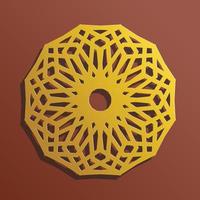 Mandala Luxus Kreis Stil Goldfarbe Dekoration islamische elegante Ornament Objekt Vektorgrafik vektor