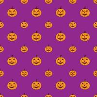 Kürbischarakter Musterdesign Halloween Urlaub Veranstaltung lila Farbe Hintergrund Design Vektorgrafik, Geschenkpapier, dekorative schöne bunte Tapete vektor