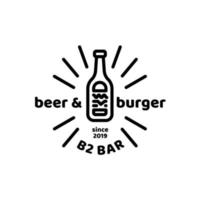 Bierflasche Bar Logo Konzept Vektor Illustration