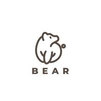 abstrakt och enkel björn monoline logotyp
