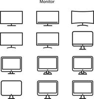 Monitorsymbol isoliert auf weißem Hintergrund aus der sonstigen Sammlung. Monitorsymbol trendiges und modernes Monitorsymbol für Logo, Web, App, ui. Monitorsymbol einfaches Zeichen. vektor