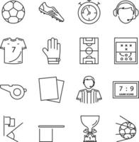 Fußball-Icon-Set isoliert auf weißem Hintergrund aus der Sportkollektion. Fußball-Icon-Set trendiges und modernes Fußball-Symbol für Logo, Web, App, ui. Fußball-Symbol einfaches Zeichen. vektor