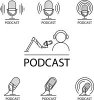 podcast-ikonen isolerad på vit bakgrund. podcast ikon trendiga och moderna podcast symbol för logotyp, webb, app, ui. podcast-ikonen enkelt tecken. vektor