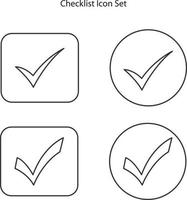 checklista ikonuppsättning isolerad på vit bakgrund. checklista ikon trendig och modern checklista symbol för logotyp, webb, app, ui. checklista ikonuppsättning enkel tecken. vektor
