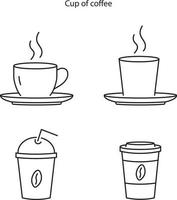 Cup-Symbol isoliert auf weißem Hintergrund aus der Lebensmittelsammlung. Cup-Symbol dünne Linie Umriss lineares Cup-Symbol für Logo, Web, App, ui. Cup-Symbol einfaches Zeichen. vektor