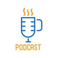 koppla av och svalka podcast-logotypdesign vektor