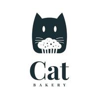Katzen- und Bäckerei-Logo-Design vektor