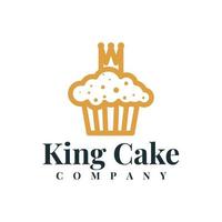 König Kuchen Logo Vorlage Design vektor