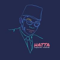 hatta, en nationalhjälte i Indonesien och Indonesiens första vicepresident vektor