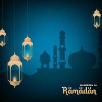 islamisk bannerdesign för att fira månaden ramadan. vektor