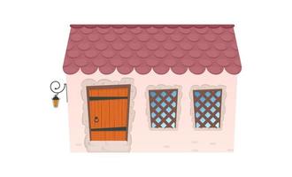 kleines Landhaus. Haus im flachen Cartoon-Stil. isolierte ector-illustration. vektor