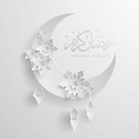Papiergraphik des islamischen sichelförmigen Mondes vektor