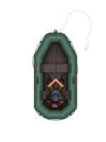fiskare i en gummibåt. fiske koncept. isolerat. vektor illustration