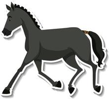 ein Pferd gehender Tierkarikaturaufkleber vektor