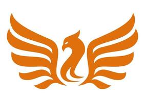 phoenix fågel emblem siluett vektor