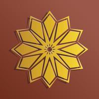 Sternstil Mandala Ornament goldene Farbvektorgrafik vektor