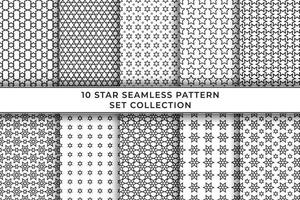 nahtlose Muster-Sternform-Set-Sammlung, für Dekorations- oder Stoffmotive und Geschenkpapier vektor