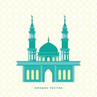 flache stilillustration der moschee lokalisiert auf weißem hintergrund, islamische vektorgrafik, eid mubarak, ramadan kareem vektor
