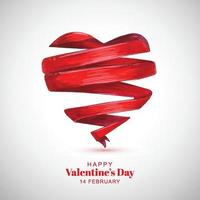 Elegante Schleife Herzform Valentinstag Urlaub Kartenhintergrund vektor