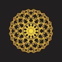 lyx arabiska mandala prydnad gyllene färg islamisk cirkel dekoration vektor
