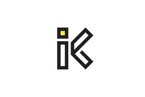 moderner buchstabe i kombiniertes k-logo, vektorgrafik im monogrammstil vektor
