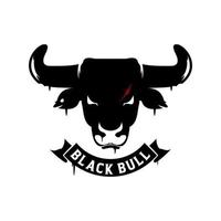 svart bull logotyp vektor