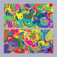 psykedeliska färgglada vektor handritad doodle illustration bakgrund