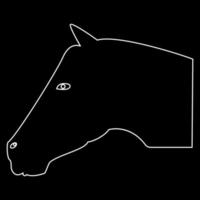 Symbol für weißen Umriss des Pferdekopfes vektor