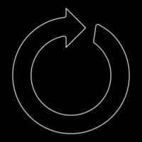 cirkel pil vit konturikon vektor