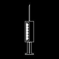 Symbol für weißen Umriss der Spritze vektor