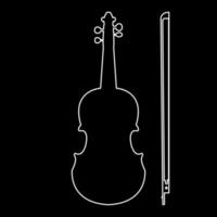 Symbol für weiße Umrisse der Violine vektor