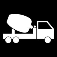 Zementmischer-LKW-Symbol weiße Farbe vektor