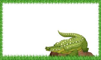 En krokodil på naturramen vektor