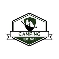 camping logotyp, äventyr logotyp vektor