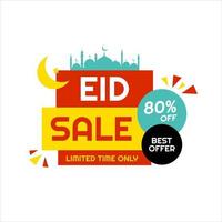 eid mubarak verkaufsdesign für unternehmen. Rabatt-Banner-Promotion-Vorlage vektor