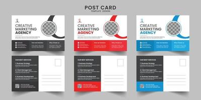 Corporate Business oder Marketingagentur Postkartenvorlagendesign und Eddm-Postkartendesignvorlage vektor