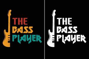 das Bassist-Musikliebhaber-T-Shirt Design vektor