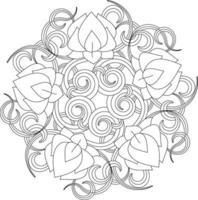 ornamental lotus.vector, abstrakt, orientalisk stil, blomma, lotus, yoga, medaljong, handritning. för textiltryck, logotyp, tapeter vektor