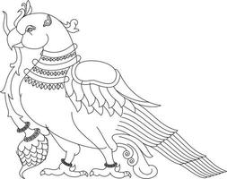 kalamkari traditionell indisk konst på linnetyger. papegoja design på olika bakgrund. för textiltryck, logotyp, tapeter vektor