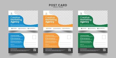 Corporate Business oder Marketingagentur Postkartenvorlagendesign und Eddm-Postkartendesignvorlage vektor