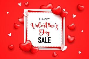 Happy Valentine's Day Sale Banner Design mit Herzformen vektor