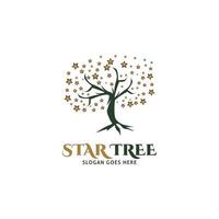stjärna träd ikon vektor logotyp mall illustration design
