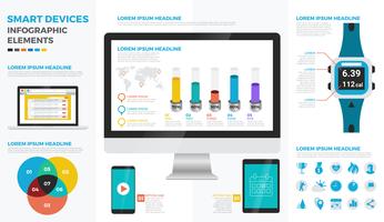 Infografiska element för smarta enheter vektor