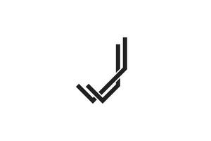 modernes minimales buchstabe j-logo mit monogrammlinie kunststil-designvektorgrafik vektor