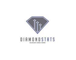 Diamant-Statistik-Logo-Vektor-Symbol-Illustration vektor