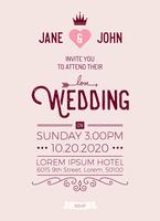 Tappning bröllopinbjudan kortmall vektor