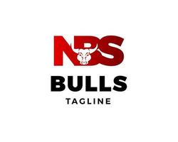 anfangsbuchstabe nbs mit bulls design logo vektorgrafik branding letter element vektor