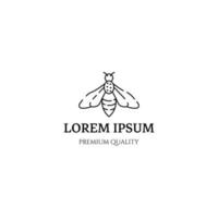 bee line art ikon logotyp minimalistisk vektor illustration design kreativ