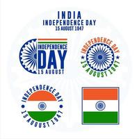 Flaggenlogo zum Unabhängigkeitstag Indiens vektor